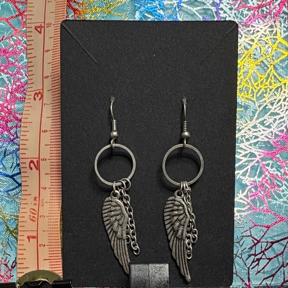 Jewelry - 🖤Silver Wing Dangle Earrings🖤